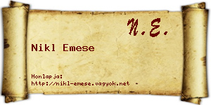 Nikl Emese névjegykártya